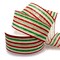 2 1/2" Wired Ribbon Christmas Red/Green/White Stripes Burlap - 10 Yards